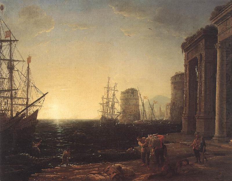 Harbour Scene at Sunset fg, Claude Lorrain